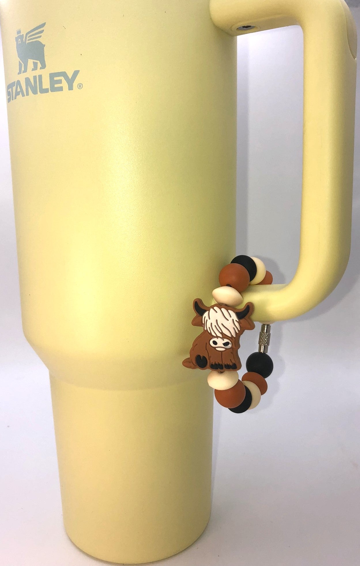 Highland Cow Dark Brown Stanley Tumbler Cup Handle Charm