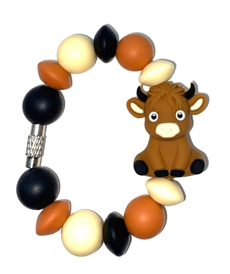 Highland Cow Brown 3D Stanley Tumbler Cup Handle Charm