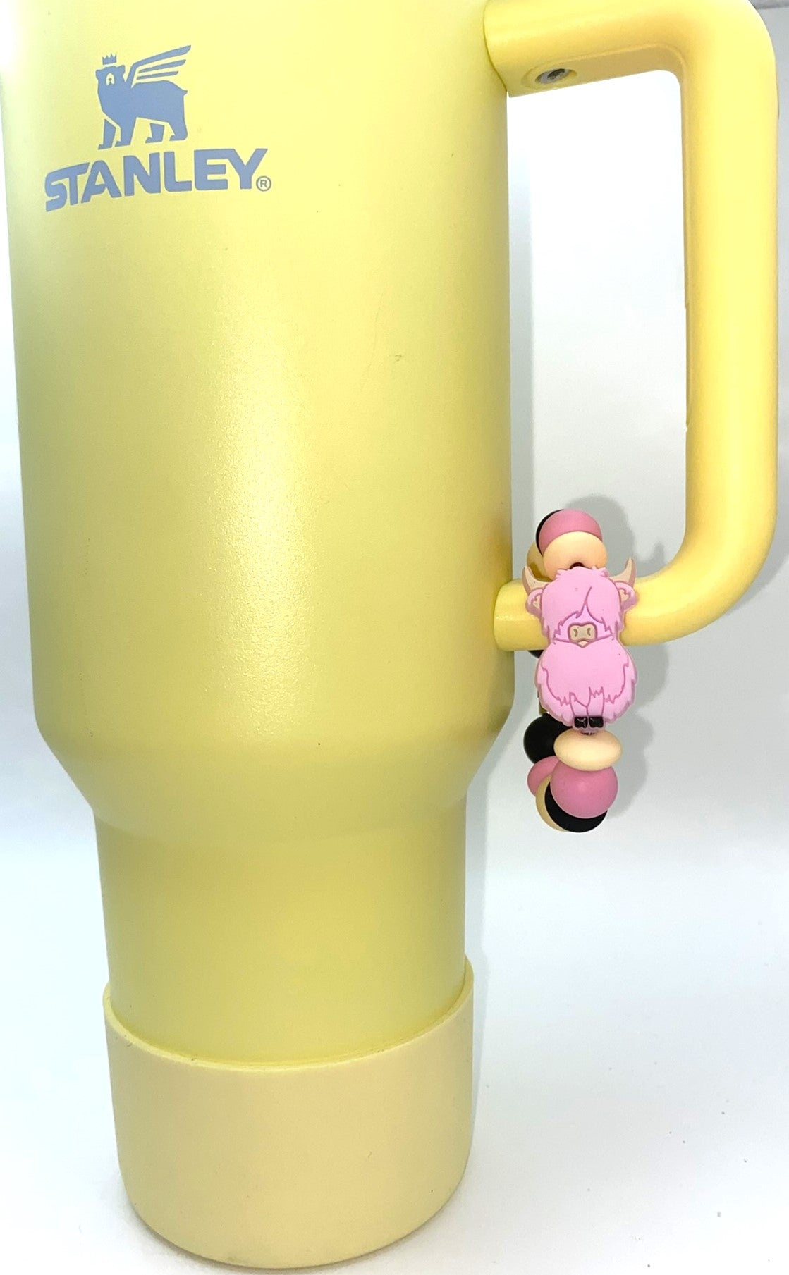 Pink Highland Cow Yak Stanley Tumbler Cup Handle Charm