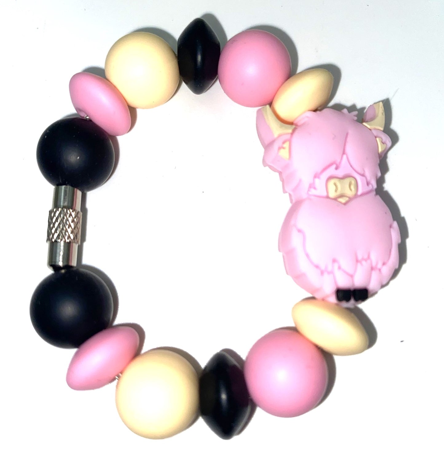 Pink Highland Cow Yak Stanley Tumbler Cup Handle Charm