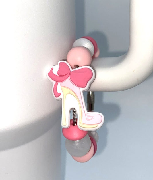 Pink High Heel Show Girly Stanley Tumbler Cup Handle Charm