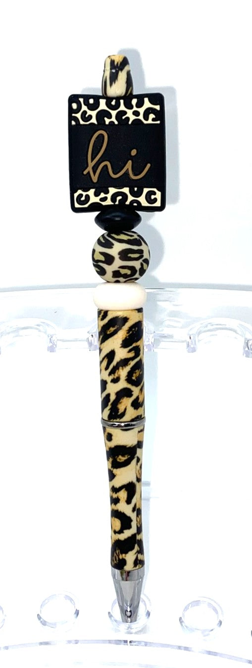 Hi Leopard Print Beaded Pen
