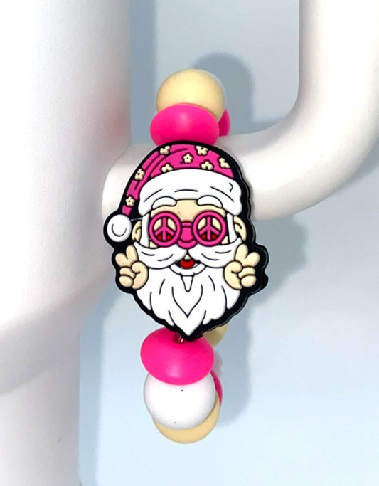 Hippie Peace Santa Christmas Stanley Tumbler Cup Handle Charm