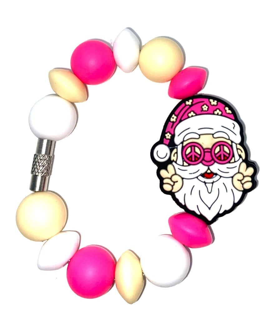 Hippie Peace Santa Christmas Stanley Tumbler Cup Handle Charm