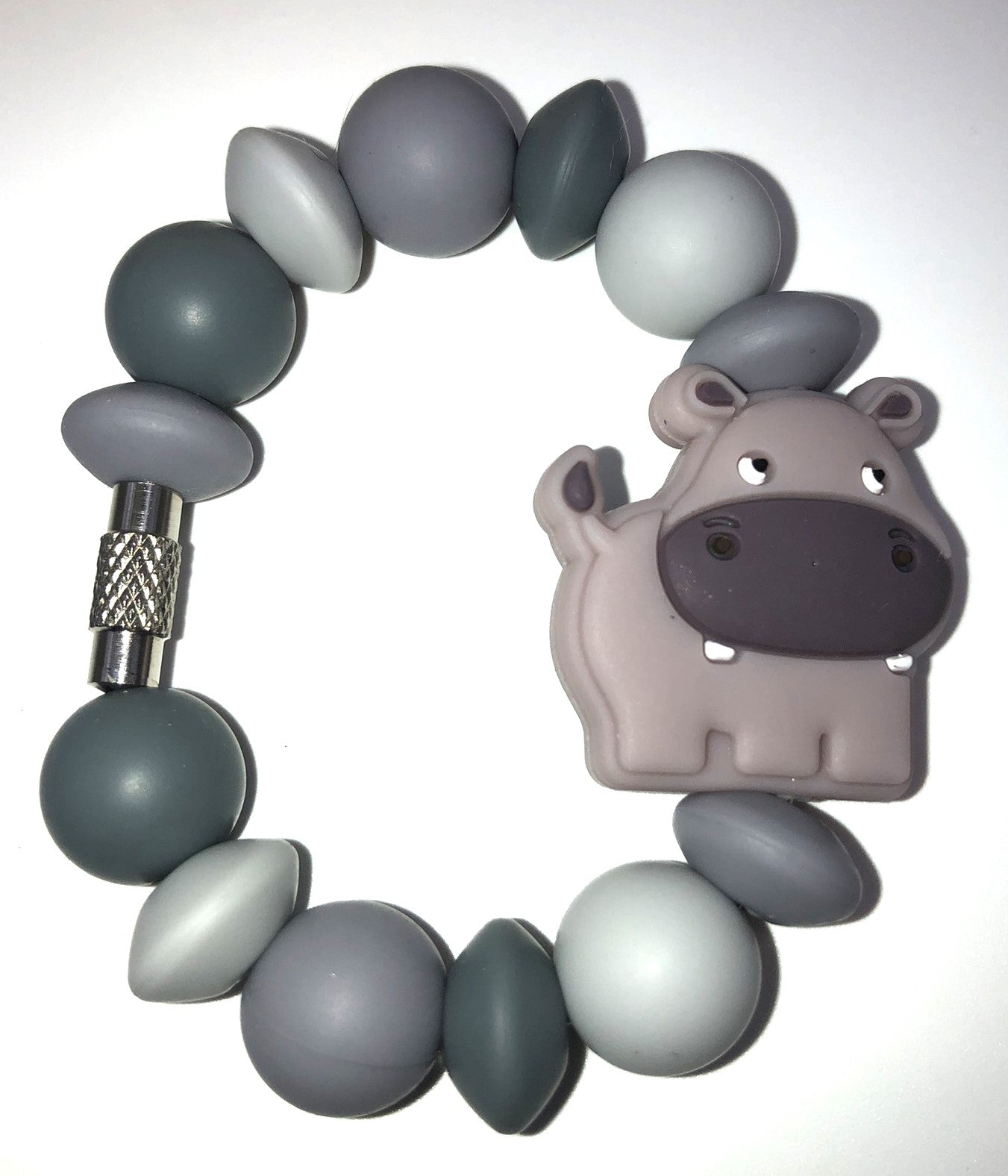 Gray Hippo Hippopotamus Stanley Tumbler Cup Handle Charm