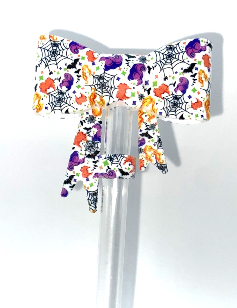 Hocus Sister Witches Halloween Bow Straw Topper