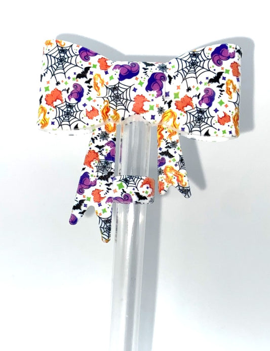 Hocus Sister Witches Halloween Bow Straw Topper