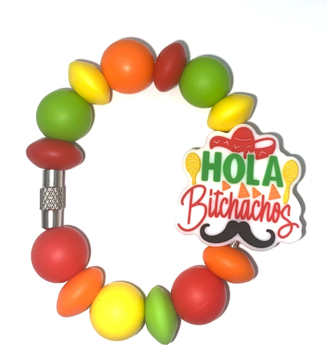 Hola Bitchachos Mexican Funny Stanley Tumbler Cup Handle Charm