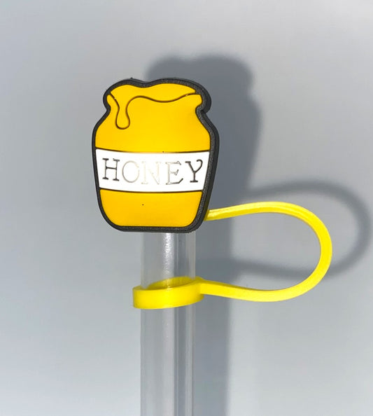 Honey Pot Yellow Bear Straw Topper