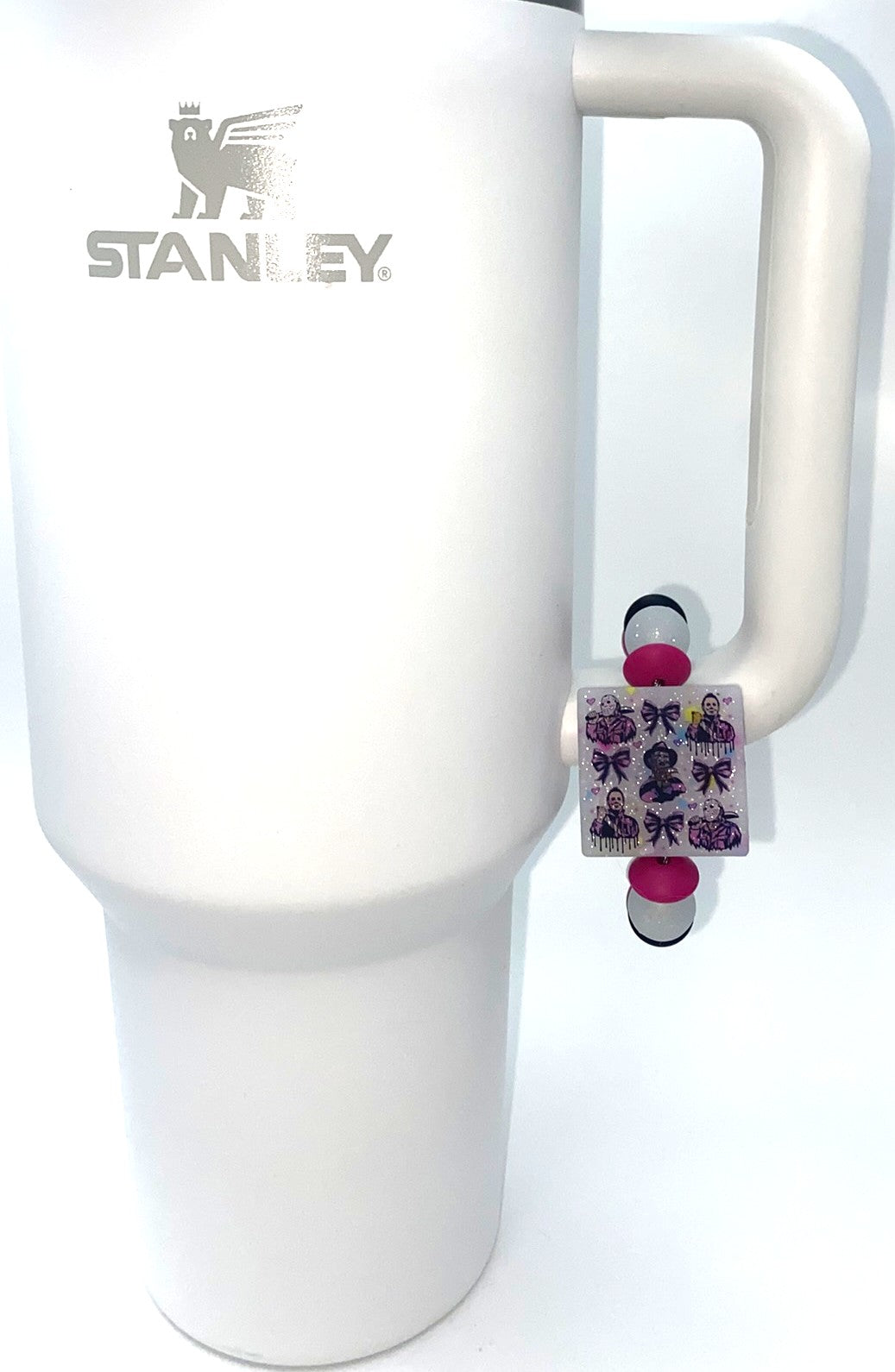 Horror Boys & Coquette Bows Confetti Glitter Printed Stanley Tumbler Cup Handle Charm