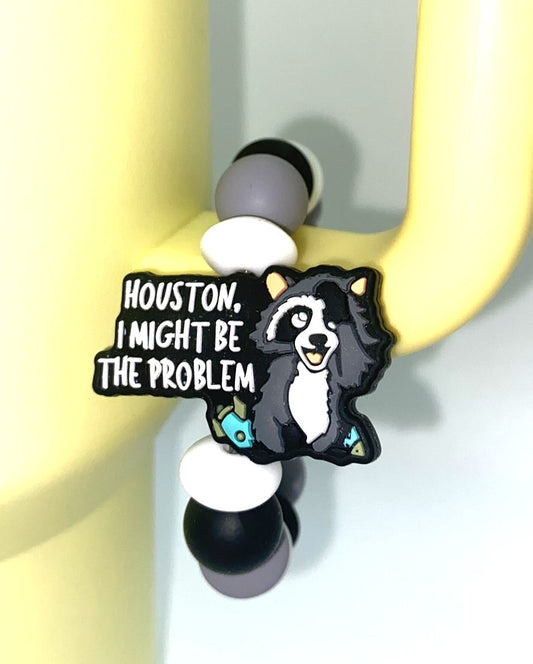 Houston I Might Be The Problem Raccoon Trash Panda Stanley Tumbler Cup Handle Charm