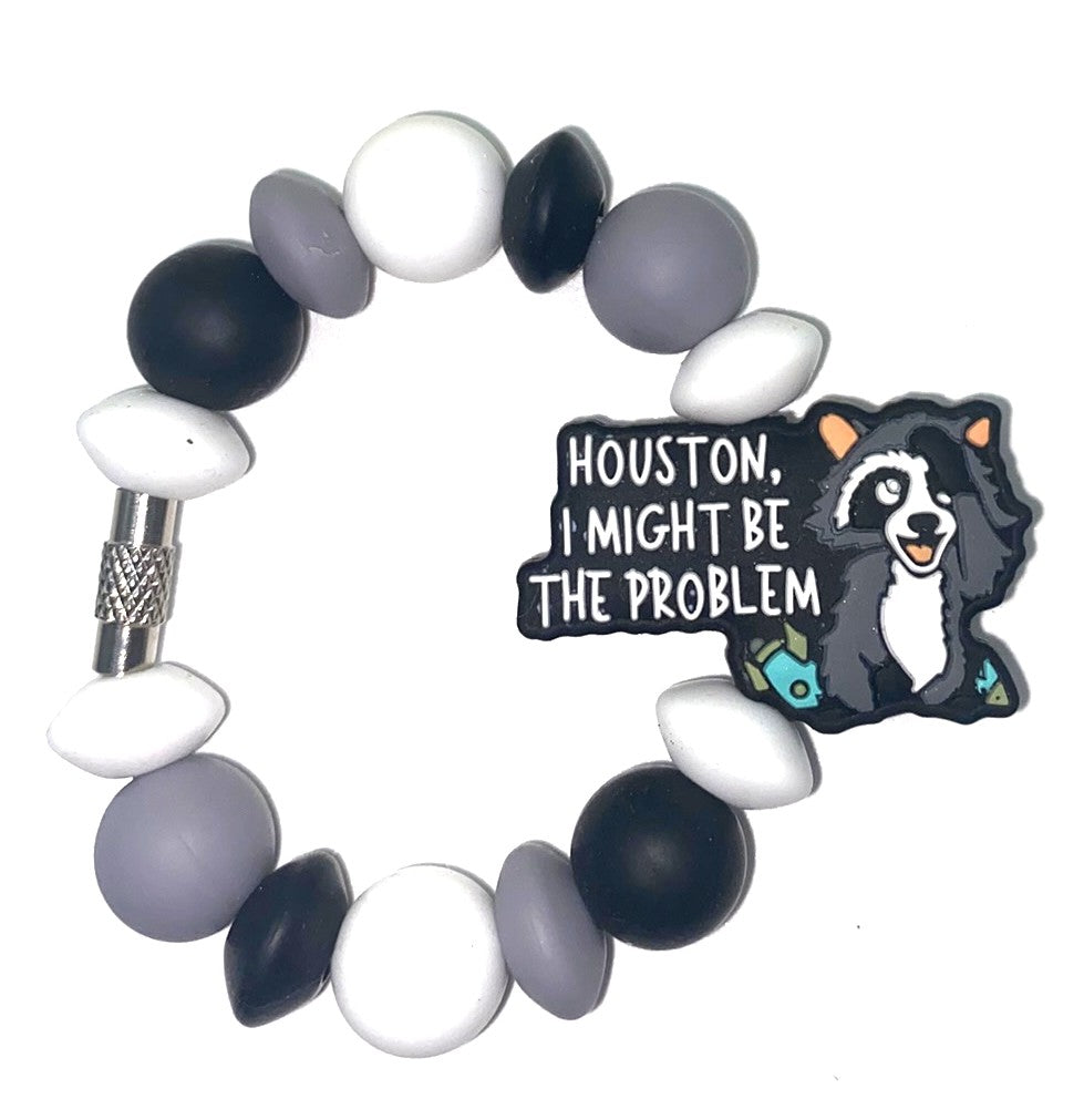 Houston I Might Be The Problem Raccoon Trash Panda Stanley Tumbler Cup Handle Charm