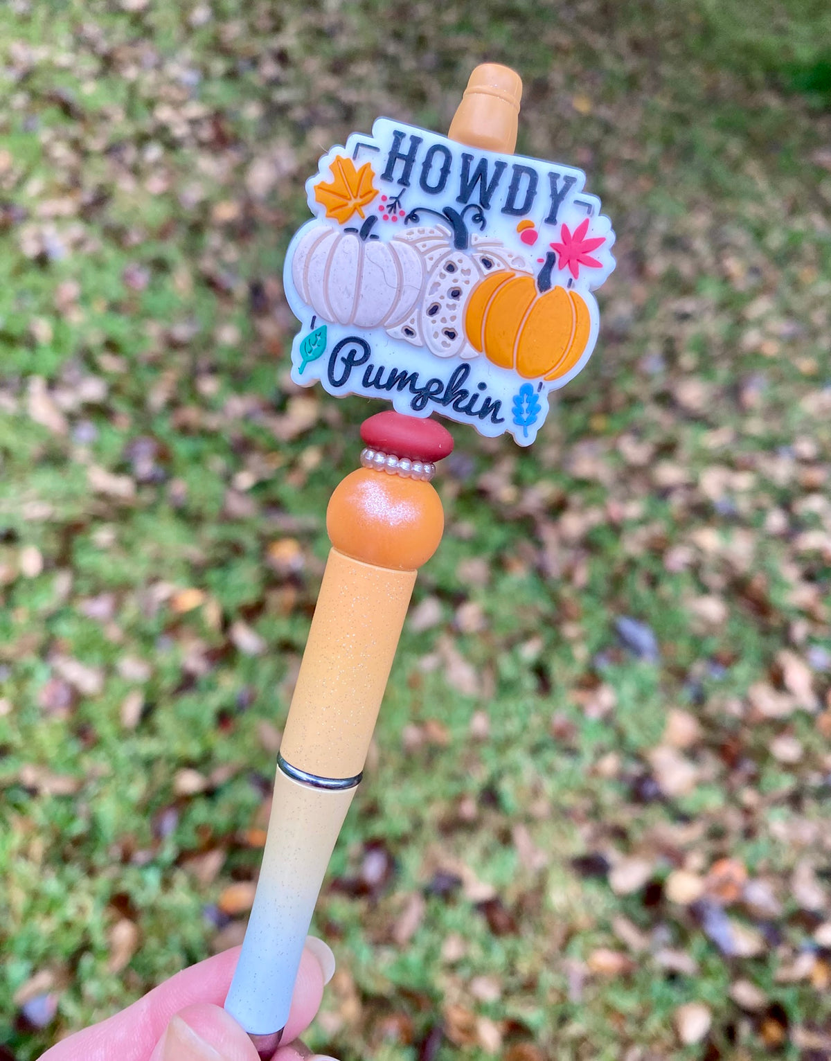 Howdy Pumpkin Fall Beaded Pen