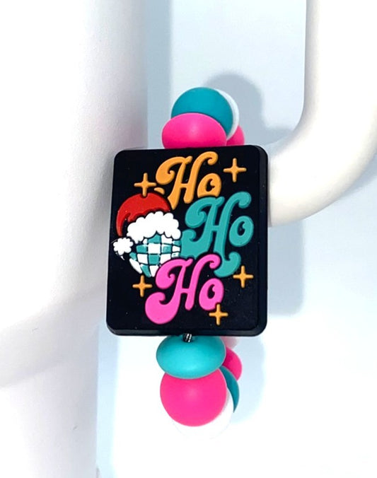 Ho Ho Ho Santa Disco Ball Christmas Stanley Tumbler Cup Handle Charm