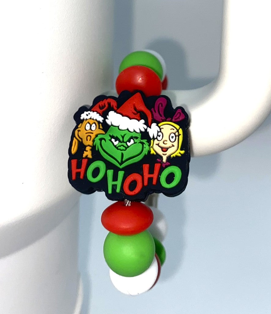 HO HO HO Mean Green Guy Santa Cindy & Max Shaped Christmas Stanley Tumbler Cup Handle Charm (Copy)