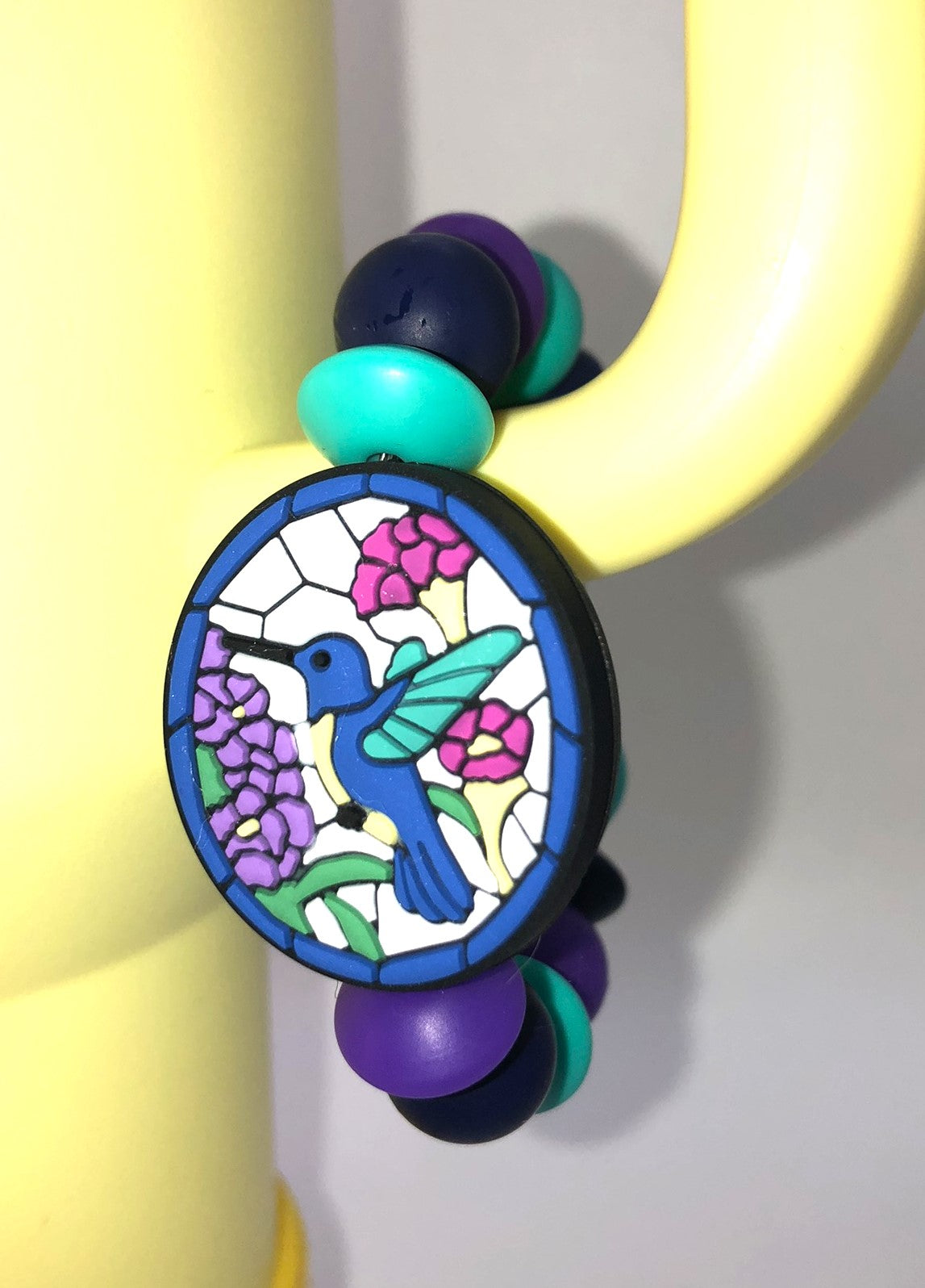 Hummingbird Stained Glass Stanley Tumbler Cup Handle Charm