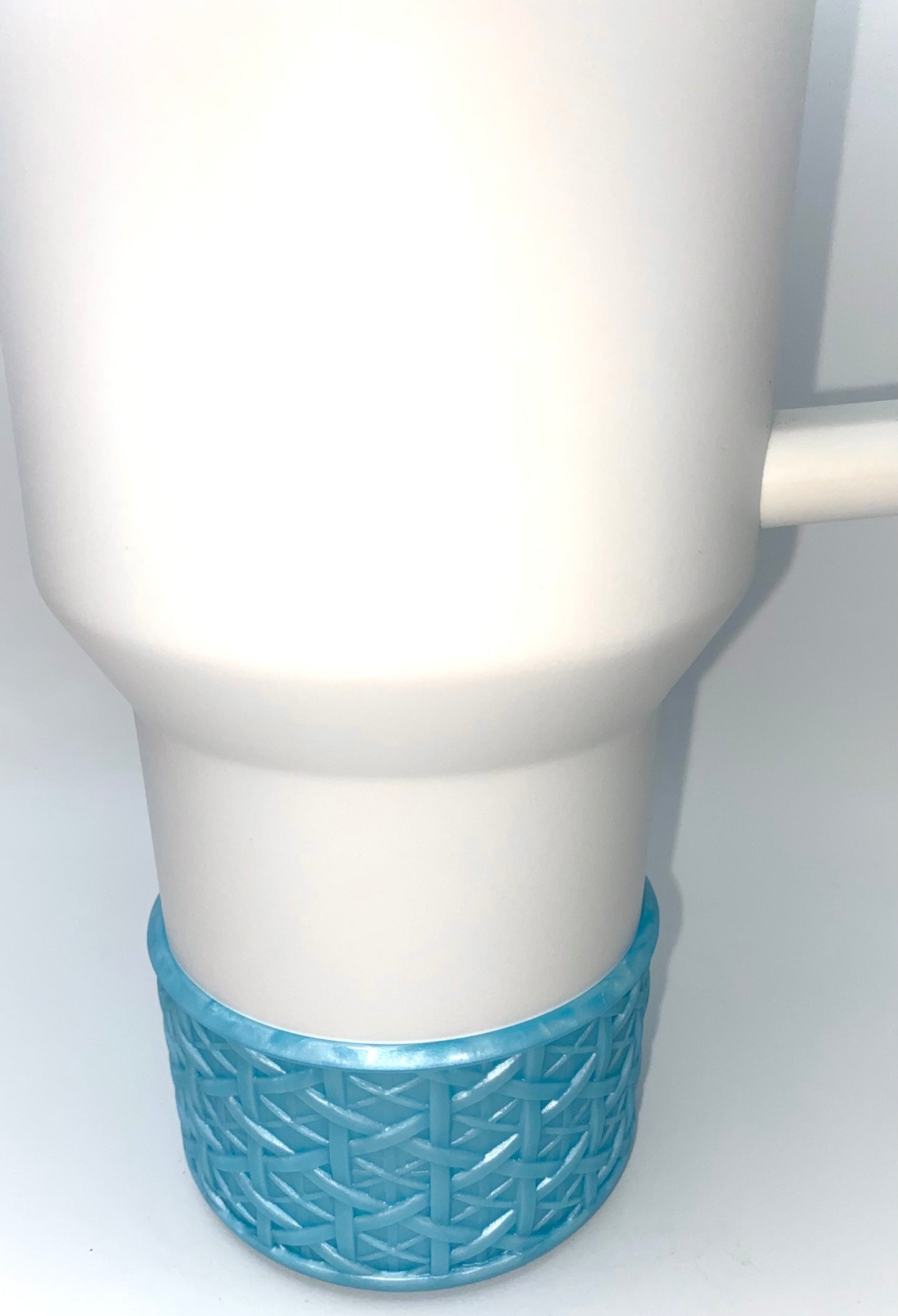 Ice Blue Metallic Woven Stanley Tumbler Boot Sleeve #16