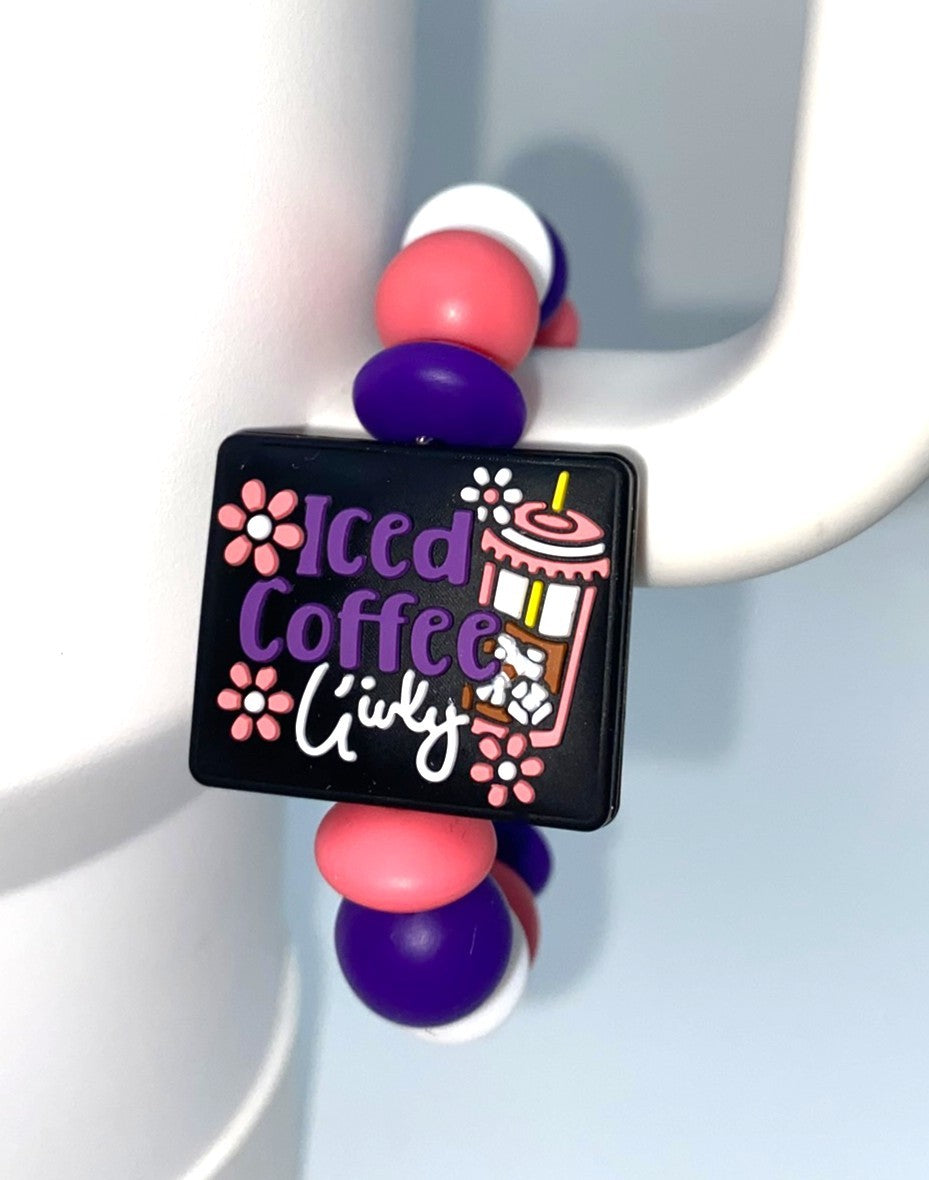 Iced Coffee Girly Stanley Tumbler Cup Handle