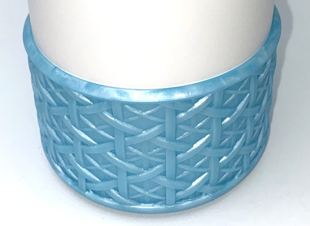 Ice Blue Metallic Woven Stanley Tumbler Boot Sleeve #16