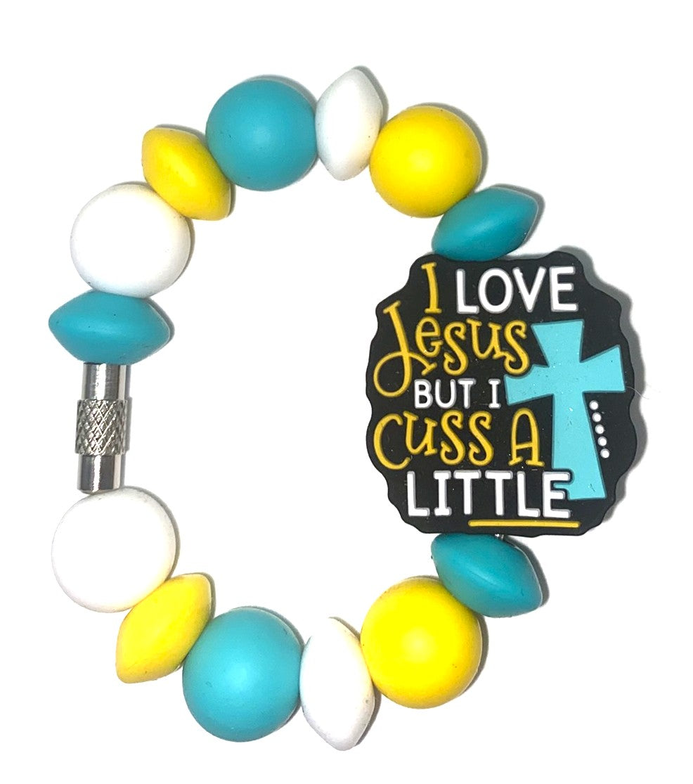 I Love Jesus But I Cuss A Little Funny Stanley Tumbler Cup Handle Charm