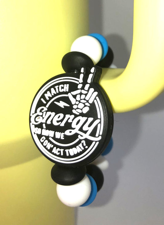 I Match Energy So How We Gon' Act Today? Skellie Hand Peace Stanley Tumbler Cup Handle Charm