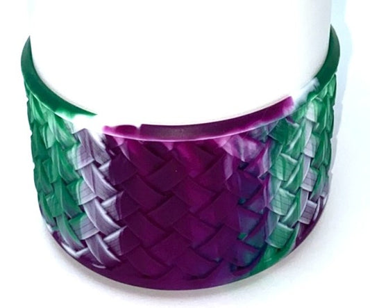 Green, Purple & White Swirl Woven Stanley Tumbler Boot Sleeve #194
