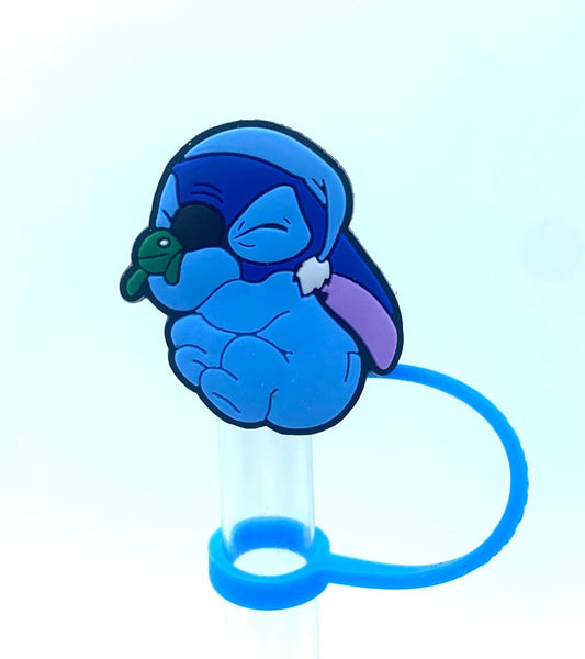 Blue Alien Sleeping Straw Topper