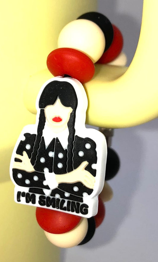 I'm Smiling Goth Girl Stanley Tumbler Cup Handle Charm