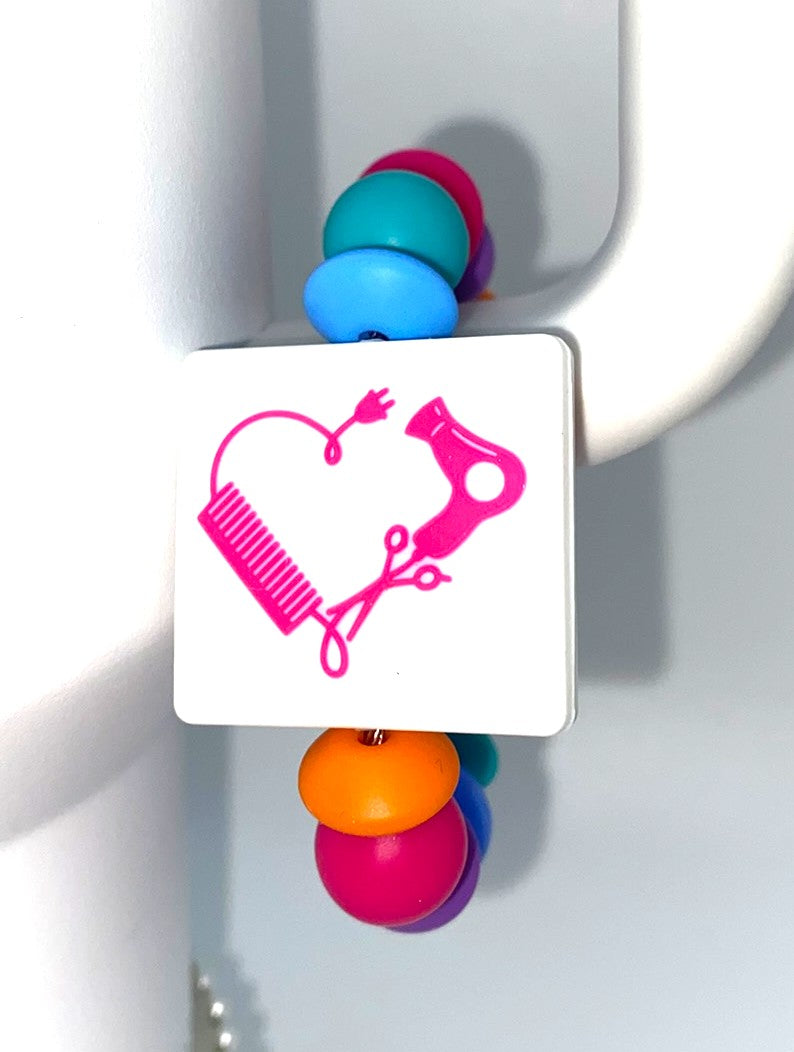 In My Hair Stylist Era Double Sided Stanley Tumbler Cup Handle Charm
