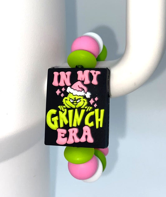 In My Grinch Era Mean Green Guy Christmas Stanley Tumbler Cup Handle Charm