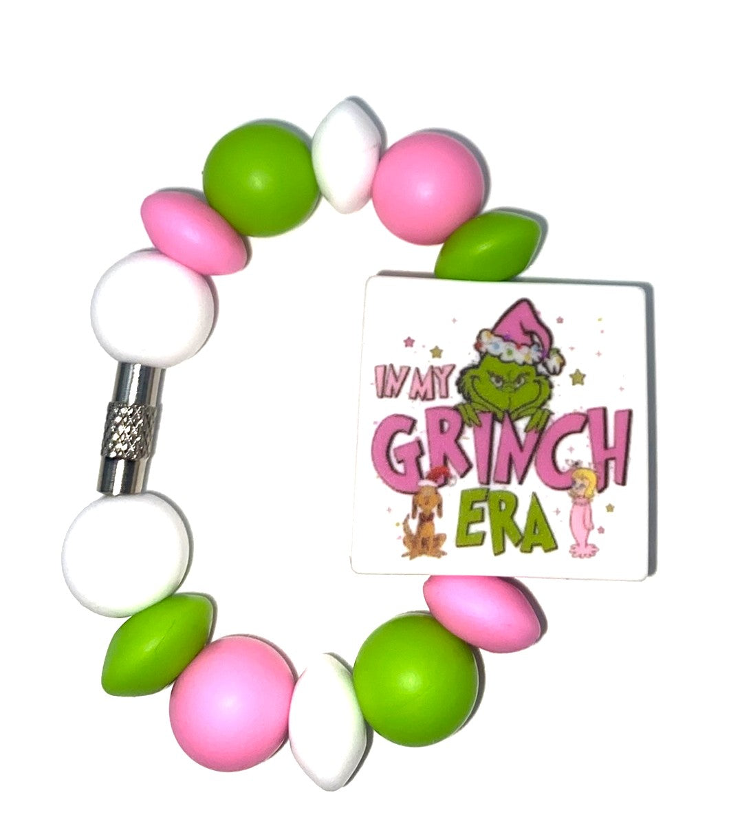 In My Grinch Era Printed Mean Green Guy Christmas Stanley Tumbler Cup Handle Charm