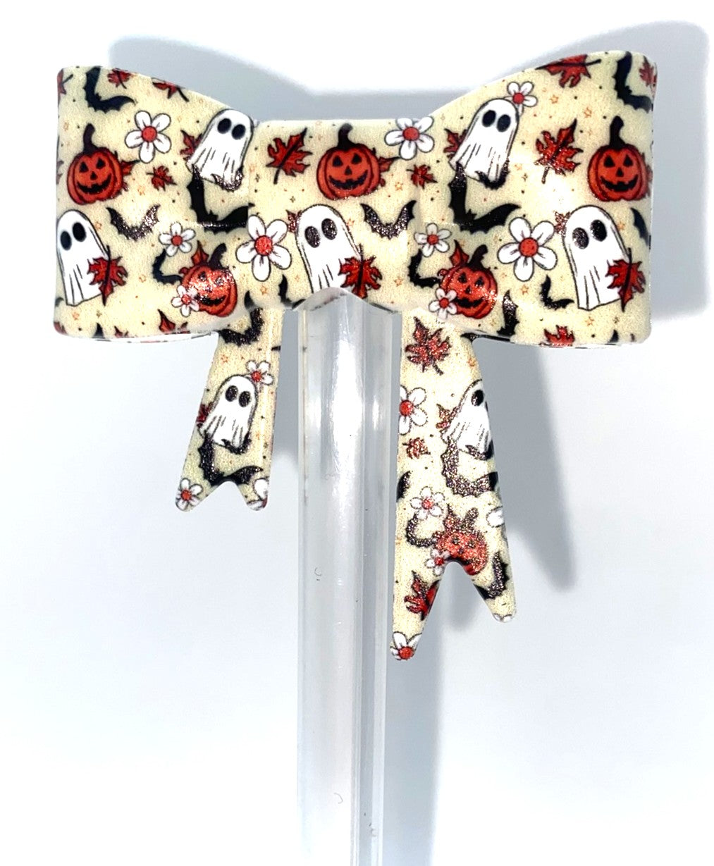 It's Halloween Bow Straw Topper