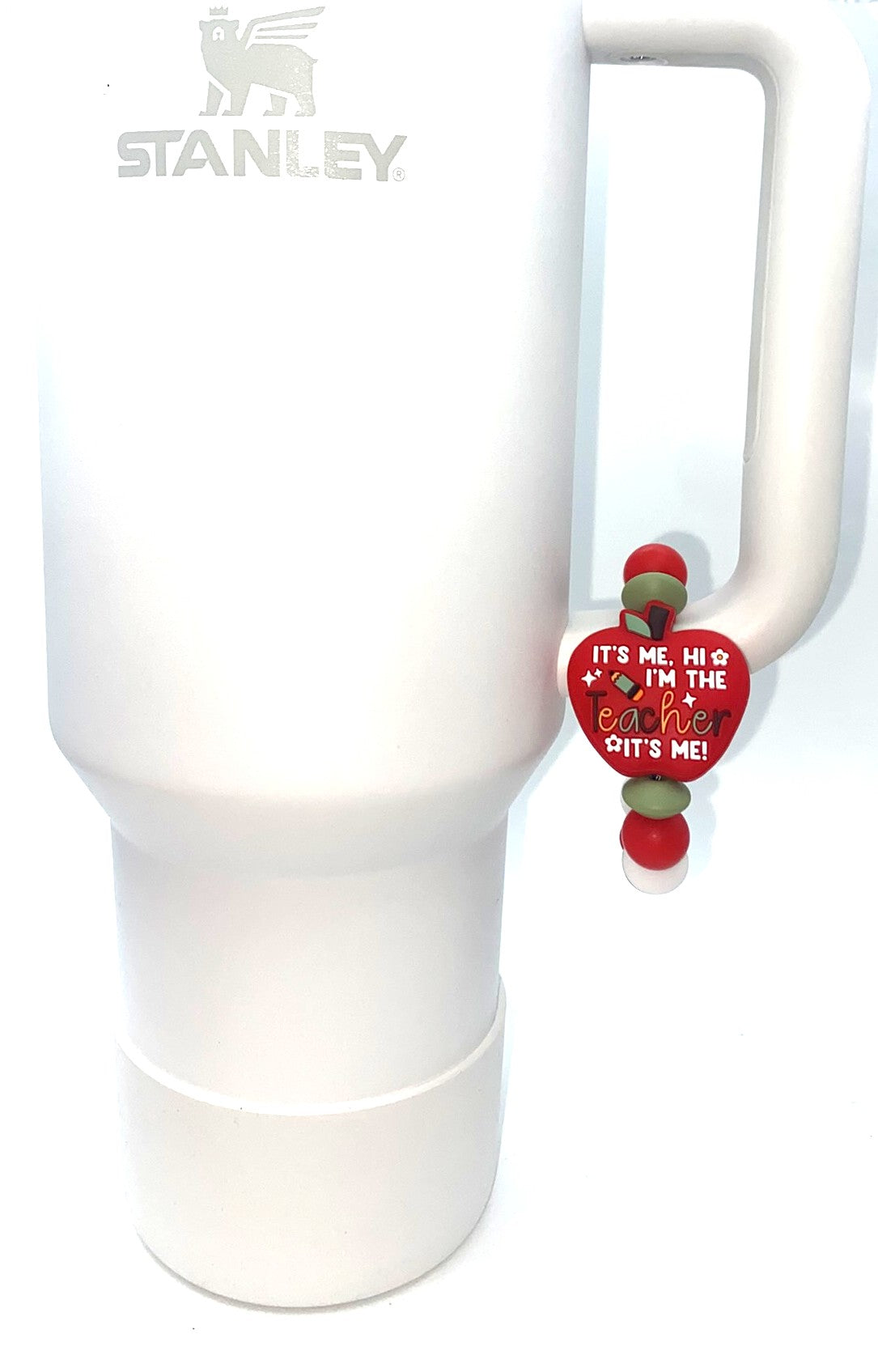 It's Me Hi I'm The Teacher It's Me Apple Stanley Tumbler Cup Handle Charm