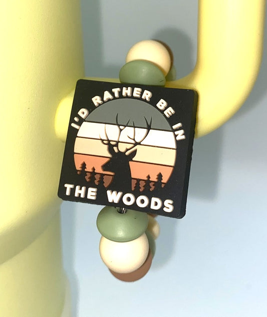 I'd Rather Be In The Woods Deer Stanley Tumbler Cup Handle Charm
