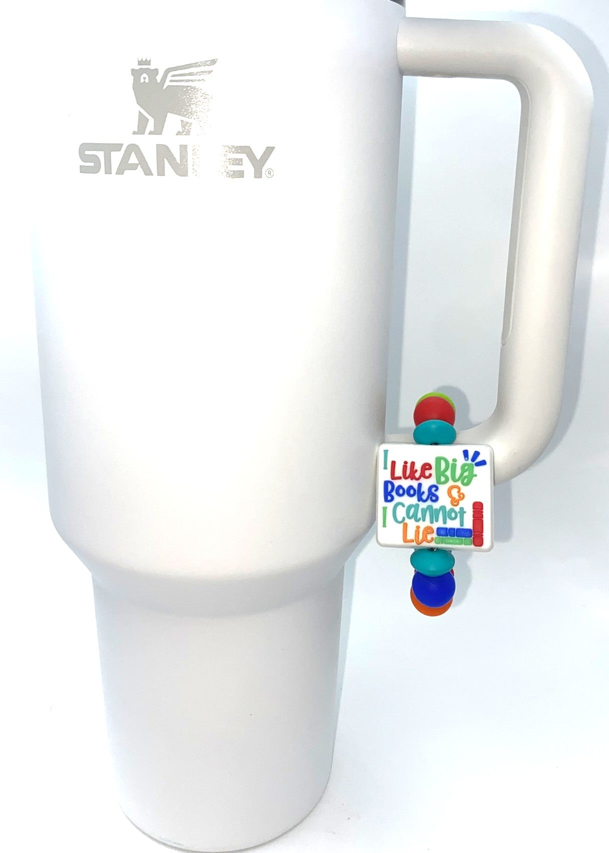 I Like Big Books And I Cannot Lie White Stanley Tumbler Cup Handle Charm