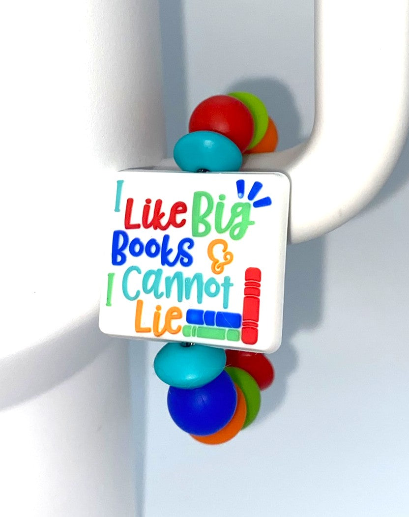 I Like Big Books And I Cannot Lie White Stanley Tumbler Cup Handle Charm