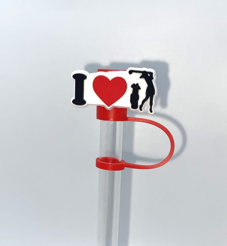 I Love Golf Straw Topper