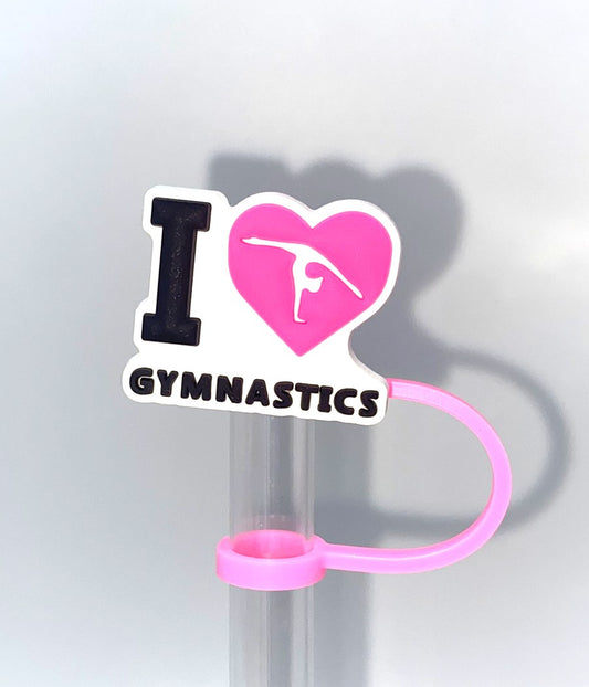 I Love Gymnastics Straw Topper