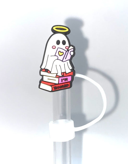 I'm Booked Angel Ghost Bookish Straw Topper
