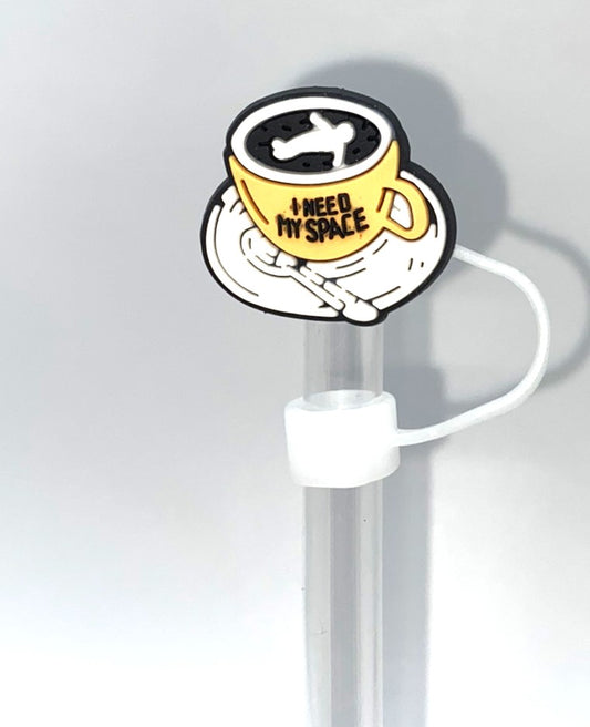 I Need My Space Espresso Latte Straw Topper