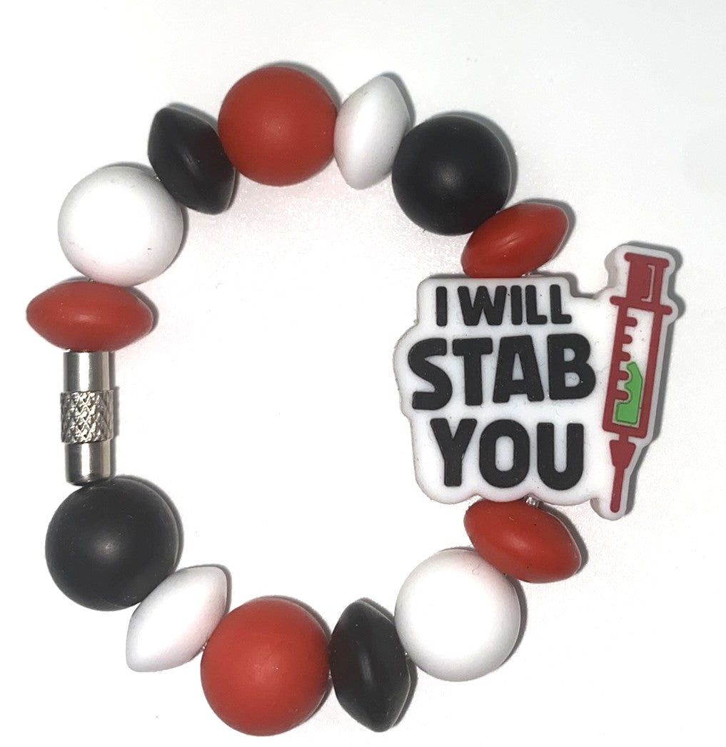 I Will Stab You Syringe Shot Medical Stanley Tumbler Cup Handle Charm