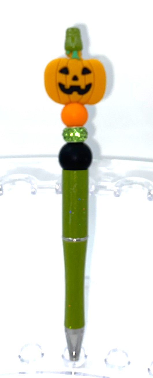 Jack O Lantern Pumpkin Halloween Beaded Pen