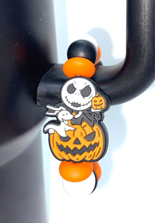 Jack & Dog In Pumpkin Nightmare Christmas Halloween Stanley Tumbler Cup Handle Charm