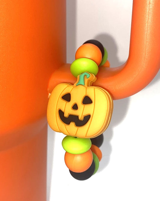 Jack O Lantern Pumpkin Halloween Stanley Tumbler Cup Handle Charm