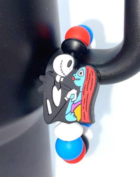 Jack & Sally Nightmare Christmas Halloween Stanley Tumbler Cup Handle Charm