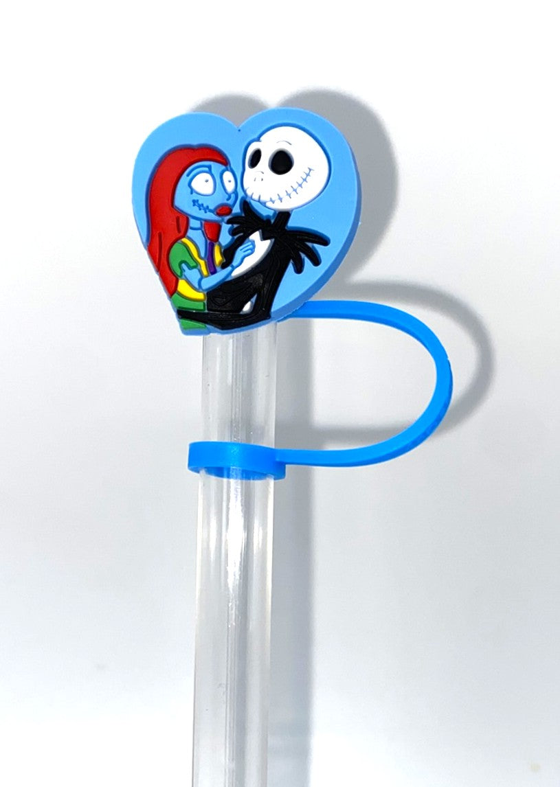 Jack & Sally Heart Nightmare Horror Halloween Straw Topper