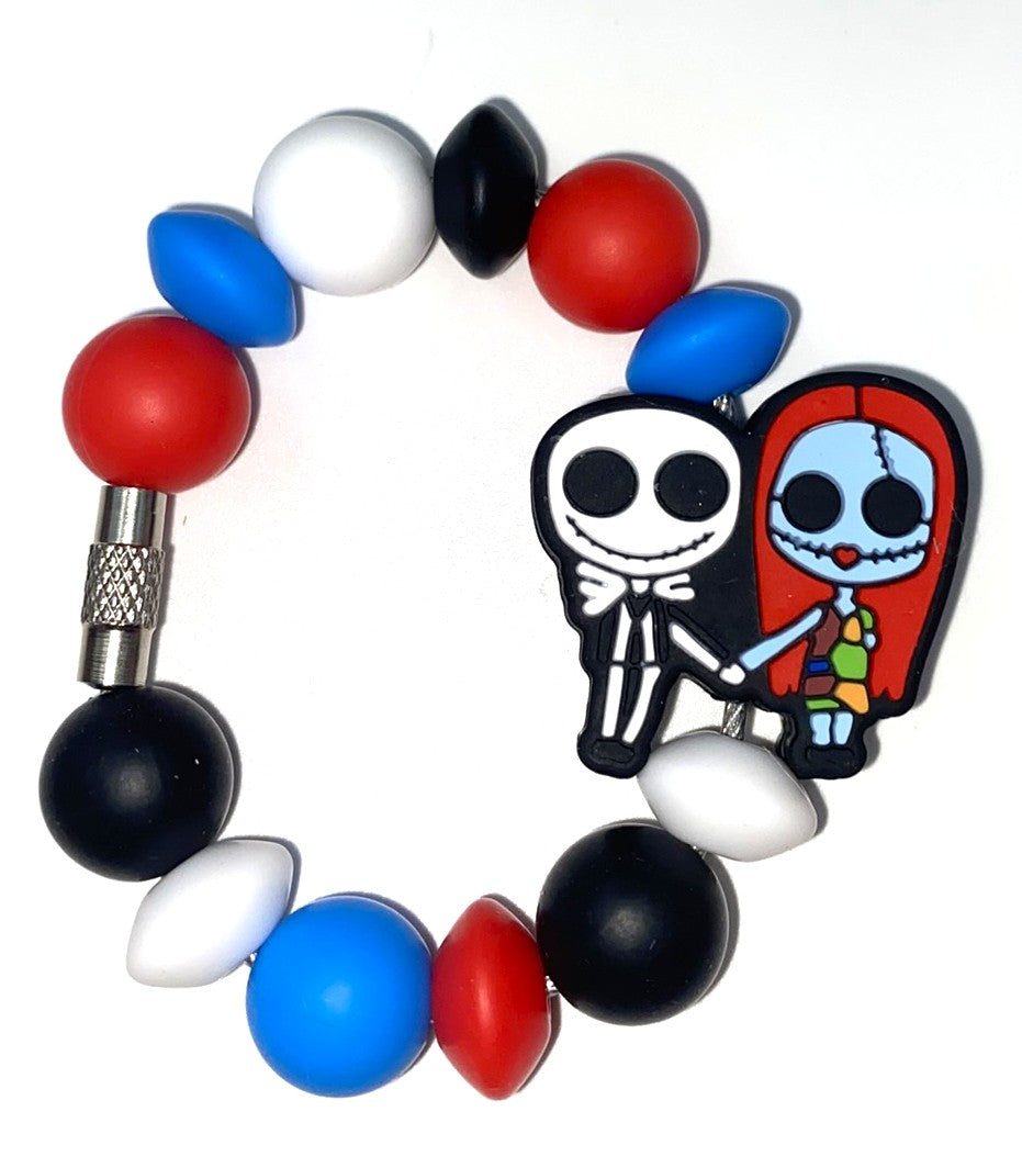 Jack & Sally Holding Hands Nightmare Christmas Halloween Stanley Tumbler Cup Handle Charm