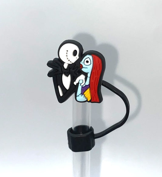 Jack & Sally Nightmare Horror Halloween Straw Topper