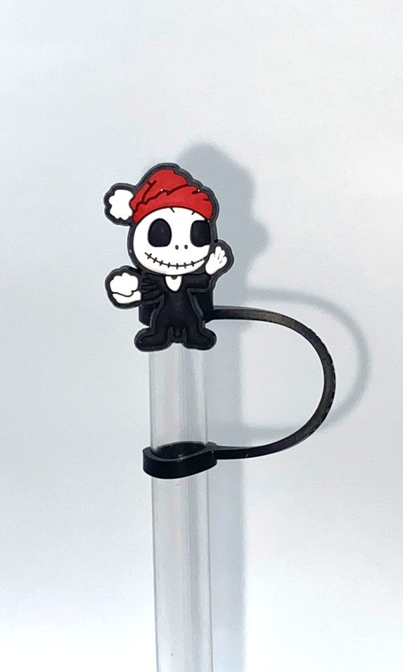 Jack Skellie Santa Hat Straw Topper