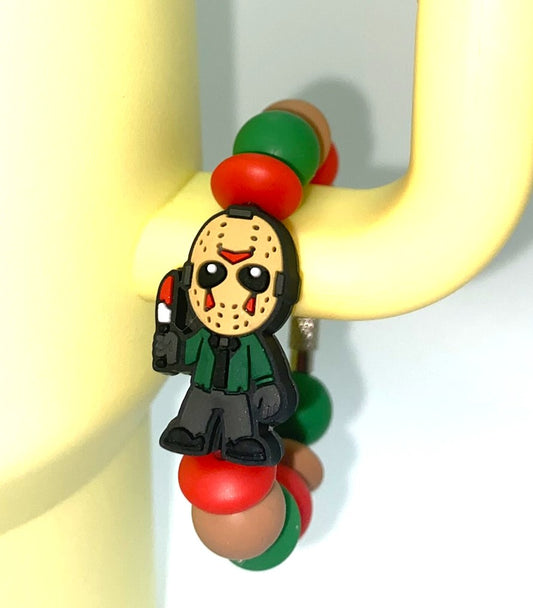 Jason Brown Mask Horror Villain Stanley Tumbler Cup Handle Charm